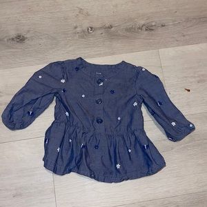 Just One You by Carters ruffle long sleeve top- Size 6 months
